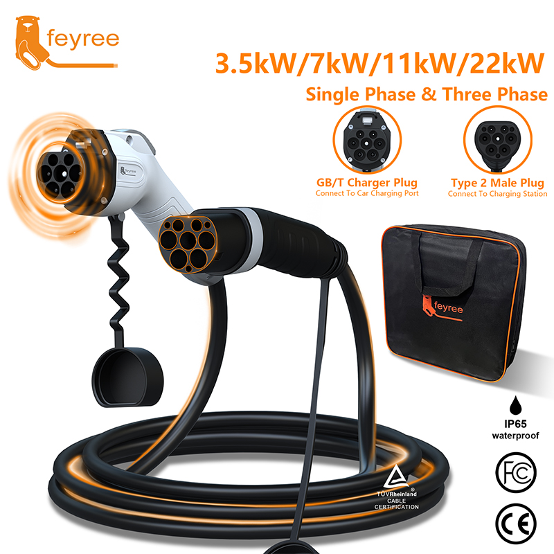 Feyree EV Charging Cable Type2 - Ev Charger Type 2 22Kw 32A 3 Phase ulasan dan harga